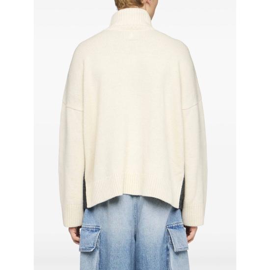 25FW JW앤더슨 터틀넥 KW1308 YN0367 929 GREY WHITE - JW ANDERSON