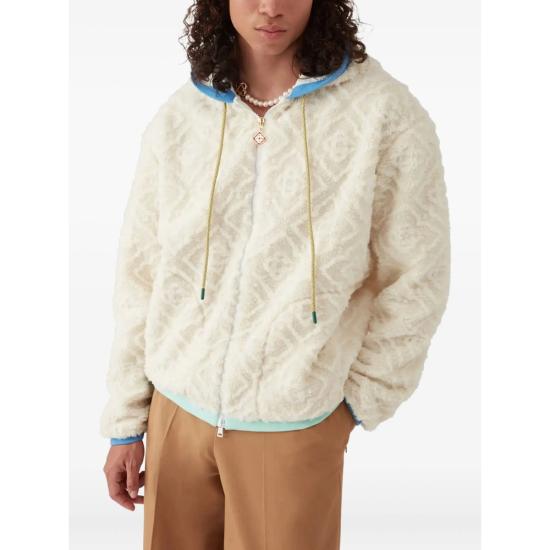 25FW 카사블랑카 가디건 JTP 373 01 MONOG WHITE - CASABLANCA