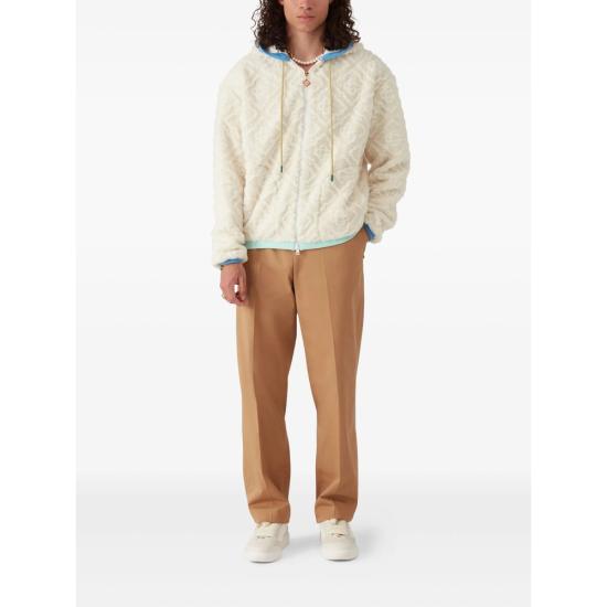 25FW 카사블랑카 가디건 JTP 373 01 MONOG WHITE - CASABLANCA