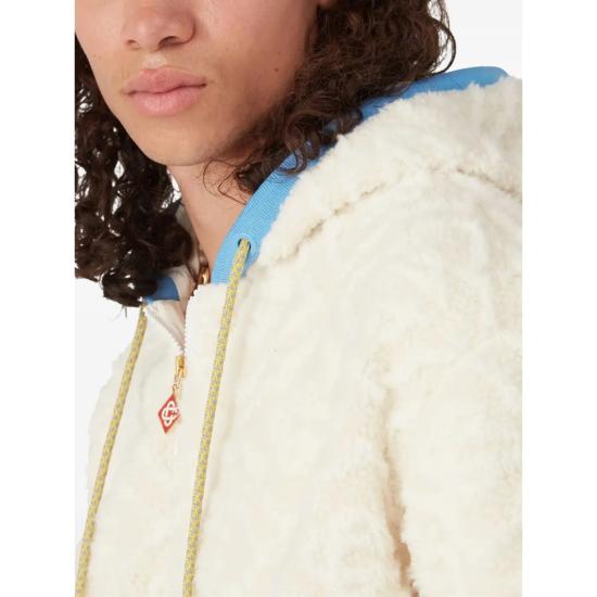 25FW 카사블랑카 가디건 JTP 373 01 MONOG WHITE - CASABLANCA