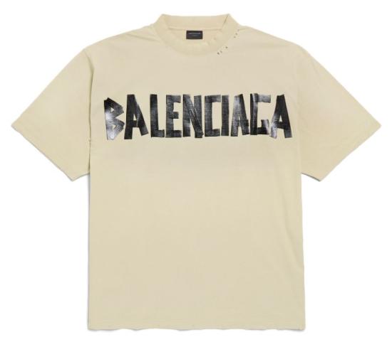 25FW 발렌시아가 반팔 티셔츠 764235TSVK1 9501 BEIGE