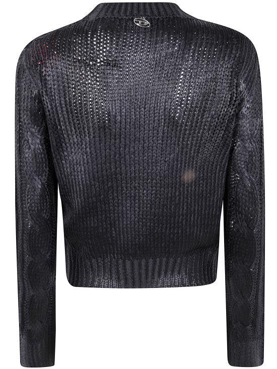 25FW 디젤 케이블 니트 스웨터 A19476 0NKCP 9XX BLACK - DIESEL