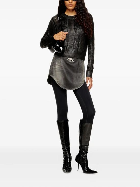 25FW 디젤 케이블 니트 스웨터 A19476 0NKCP 9XX BLACK - DIESEL