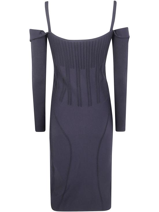 25FW 뮈글러 미디 원피스 25F2RO17251133 199 BLACK - MUGLER