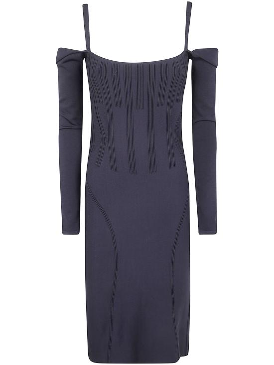 25FW 뮈글러 미디 원피스 25F2RO17251133 199 BLACK - MUGLER