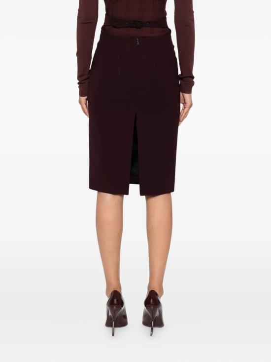 25FW 뮈글러 미디 스커트 25F1JU0542196 3402 DARK PLUM - MUGLER