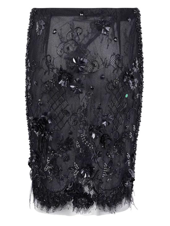 25FW 세미쿠튀르 미디 스커트 S5WQ40 Y690 BLACK - SEMI-COUTURE