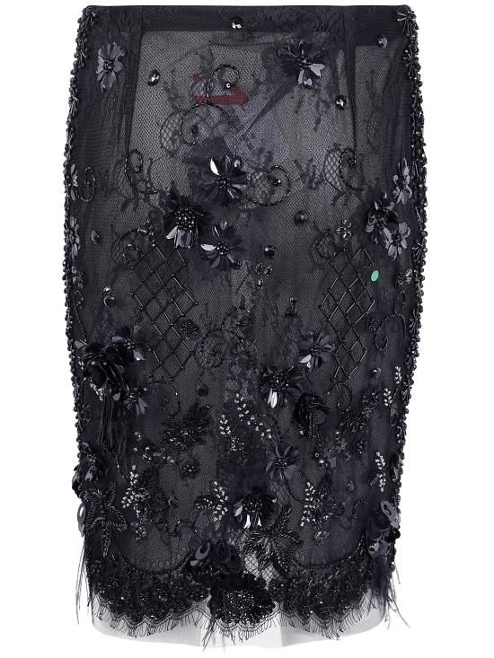 25FW 세미쿠튀르 미디 스커트 S5WQ40 Y690 BLACK - SEMI-COUTURE