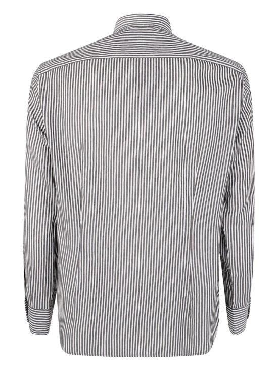 25FW 엠포리오 아르마니 긴팔 셔츠 EM003810 AF19840 MC358 BLACK INK OFF WHITE - EMPORIO ARMANI