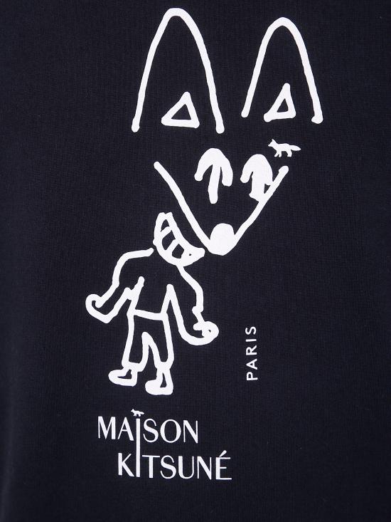 25FW 메종키츠네 파티 폭스 컴포트 티셔츠 PM00116KJ7025 P199 BLACK - MAISON KITSUNE