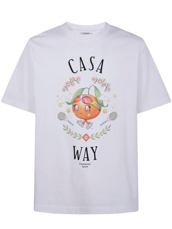 25FW 카사블랑카 탑 M AW25 JTS 001 02 ORANGE MASCOT - CASABLANCA