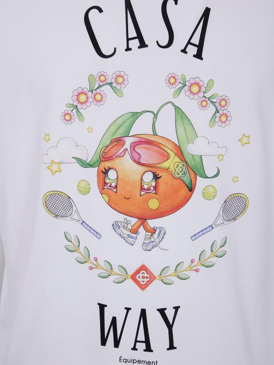 25FW 카사블랑카 탑 M AW25 JTS 001 02 ORANGE MASCOT - CASABLANCA