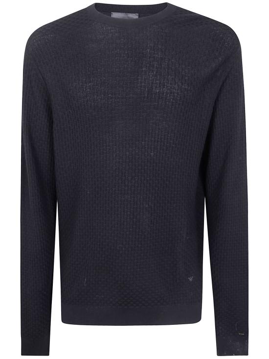 25FW 엠포리오 아르마니 스웨터 EM002196 AF13851 FC038 BLACK BASKET - EMPORIO ARMANI