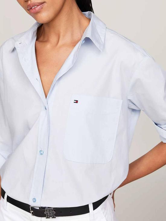  타미힐피거 셔츠 WW0WW45612C10 Blue - TOMMY HILFIGER