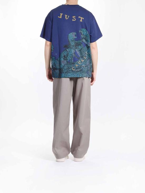 25SS 저스트까발리 반팔 티셔츠 78OAHA06CJ718204 Blue - JUST CAVALLI