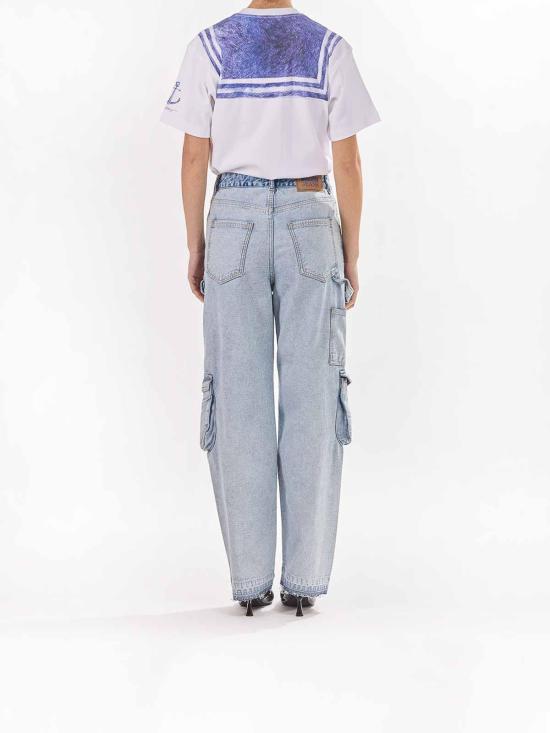 25SS 모스키노 스트레이트 팬츠 31437191303 Blue - MOSCHINO