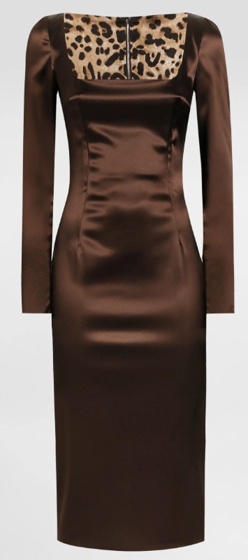 25FW 돌체앤가바나 미디 원피스 F6TYGTFURAD M0694 MARRONE SCURO 1