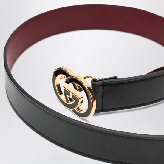 25FW 구찌 인터로킹 G 버클 벨트 8371510YARS Black - GUCCI