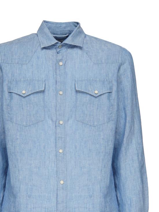 25FW 세인트바쓰 긴팔 셔츠 GRG0001 00339H Blue - MC2 SAINT BARTH