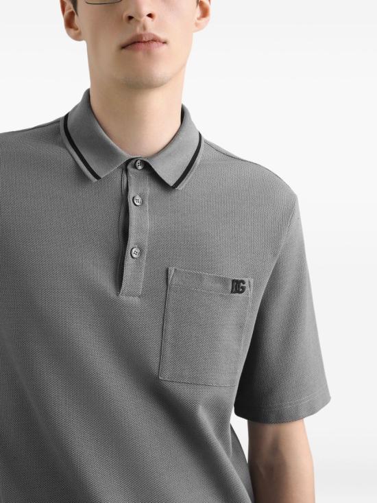 25FW 돌체앤가바나 폴로 티셔츠 G8SNZHU7UT N0089 Light Grey - DOLCE & GABBANA