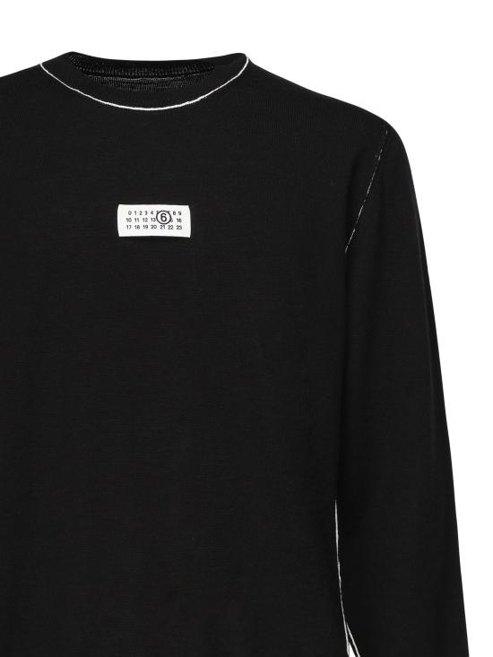 25FW MM6 메종마르지엘라 스웨터 SH0HL0017 M13037900 Black - MM6 MAISON MARGIELA