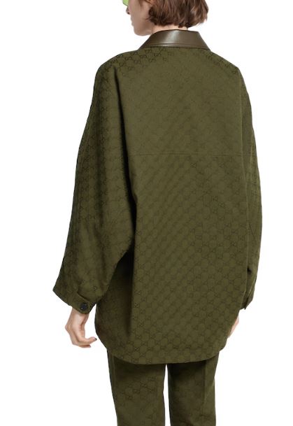 25FW 구찌 GG 캔버스 자켓 826626 Z8B1O3602 Army green - GUCCI