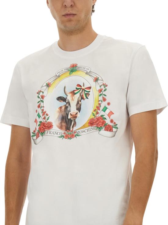 25FW 모스키노 반팔 티셔츠 07075241 1001 WHITE - MOSCHINO