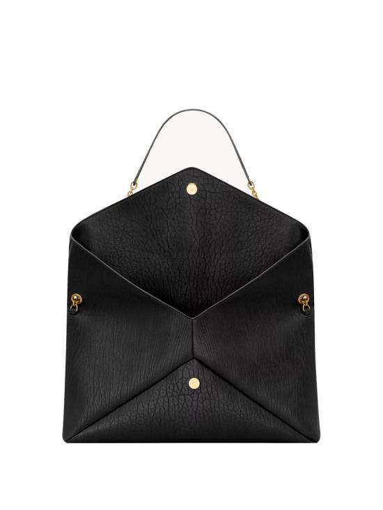 25FW 생로랑 체인 램스킨 카산드라 XXL 엔벨로프 파우치 841702AACYT 1000 BLACK - SAINT LAURENT