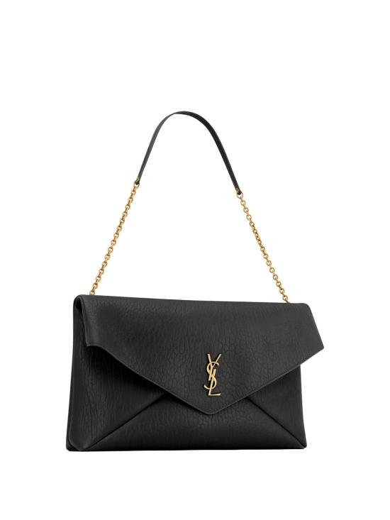 25FW 생로랑 체인 램스킨 카산드라 XXL 엔벨로프 파우치 841702AACYT 1000 BLACK - SAINT LAURENT