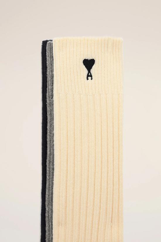 25FW 아미 양말 H25USC611AK0007 971 ECRUGRISNR - AMI