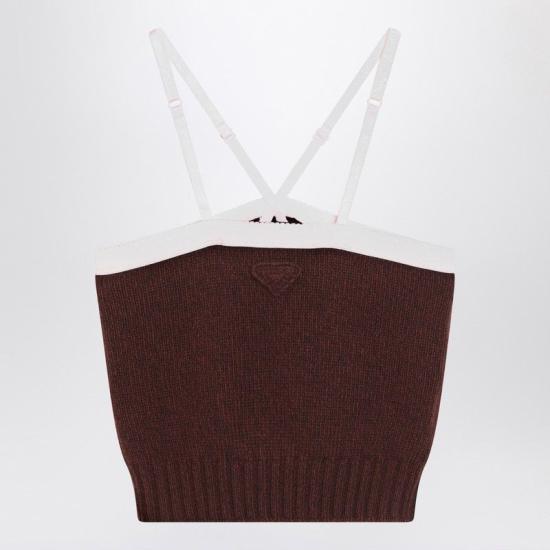 25FW 프라다 민소매 티셔츠 P29B98AAO18JR F0003 BROWN - PRADA