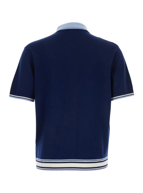 25FW 카사블랑카 폴로 티셔츠 MPF25KW100201MERINO Blu - CASABLANCA