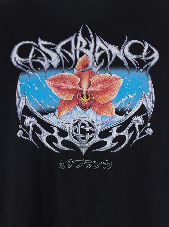 25FW 카사블랑카 반팔 티셔츠 MAW25JTS04405BLACKJERSEY Black - CASABLANCA