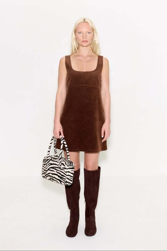  사이먼밀러 숏 원피스 사이먼 밀러 사하라 코듀로이 미니 드레스 초코 브라운 - SIMONMILLER