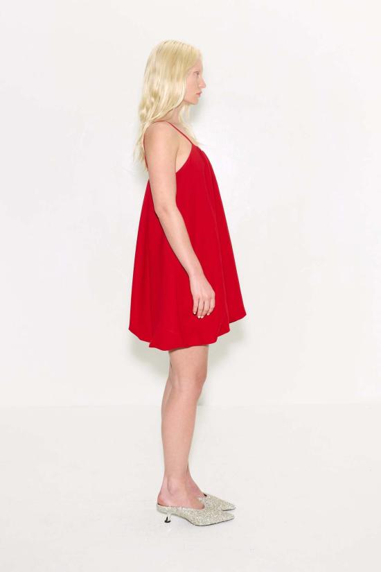  사이먼밀러 숏 원피스 사이먼 밀러 클레오 크레이프 미니 드레스 럭키 레드 - SIMONMILLER