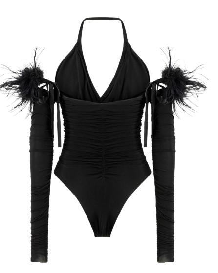 25FW 핑코 바디수트 티셔츠 OTTOVOLANTE105483A2GSZ99 Black - PINKO