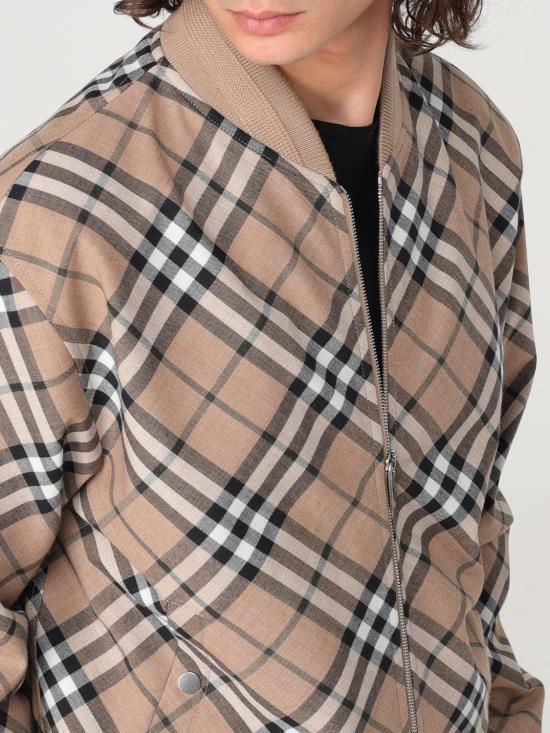 25FW 버버리 체크 울 블렌드 봄버 자켓  8092963 Beige - BURBERRY
