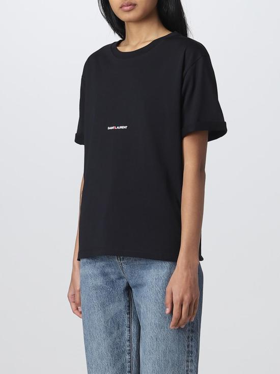25FW 생로랑 반팔 티셔츠 460876YB2DQ 1000 Black - SAINT LAURENT