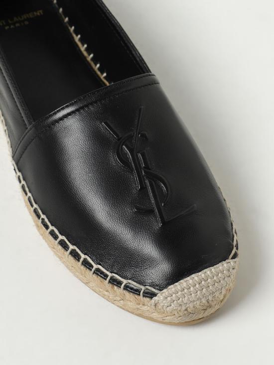 26SS 생로랑 램스킨 모노그램 에스파드리유 458573AAALP 1000 Black - SAINT LAURENT