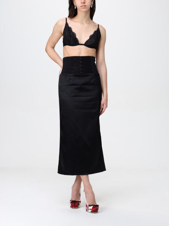 25FW 돌체앤가바나 롱 스커트 F4CI1TFURAD N0000 Black - DOLCE & GABBANA