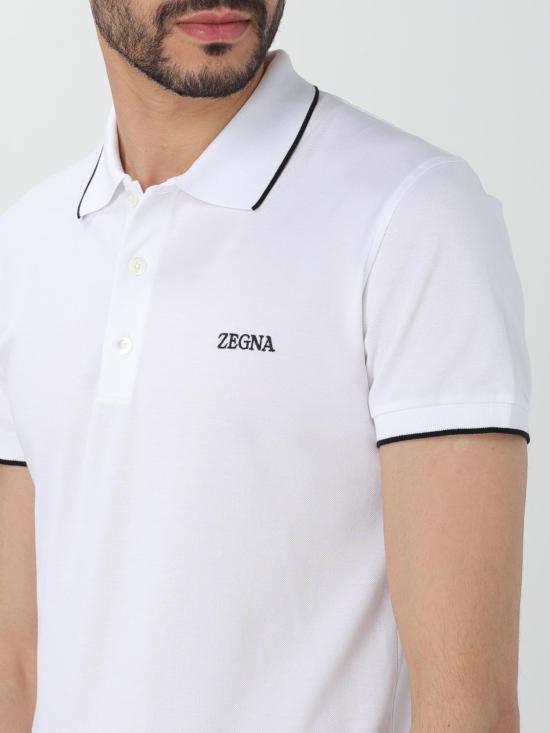 25FW 에르메네질도제냐 폴로 티셔츠 E7358A5B746 N00 White - ERMENEGILDO ZEGNA