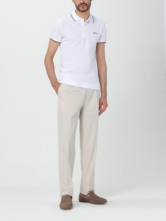 25FW 에르메네질도제냐 폴로 티셔츠 E7358A5B746 N00 White - ERMENEGILDO ZEGNA