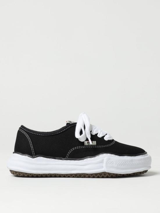 26SS 메종 미하라 야스히로 베이커 OG 솔 캔버스 로우 컷 A02FW704 Black