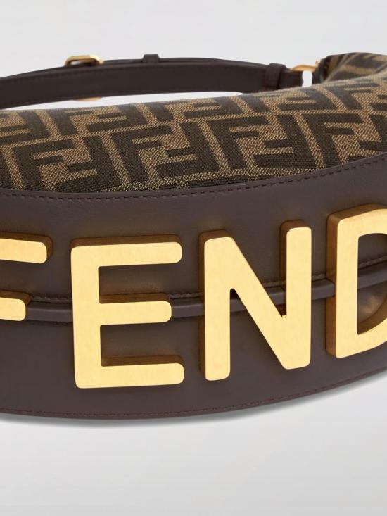 26SS 펜디 펜디그라피 스몰 패브릭 호보백 8BR798ALP3 F1I02 Brown - FENDI