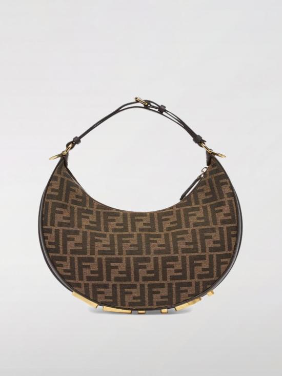 26SS 펜디 펜디그라피 스몰 패브릭 호보백 8BR798ALP3 F1I02 Brown - FENDI