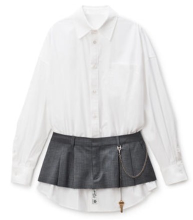 25FW 알렉산더 왕 숏 원피스 1WC3256791 964A WHITEDARKGREY