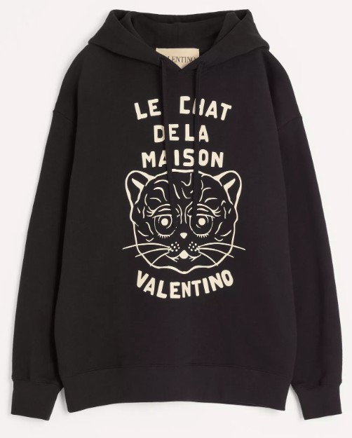 25FW 발렌티노 가라바니 후드 티셔츠 7V3MF28NB33 9RA NERO BURRO