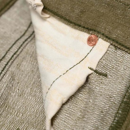  사무라이 진스 데님 팬츠 사무라이 진 S0150 Gnx "Uguisu" 17oz 셀비지 데님 레귤러 스트레이트 핏 - SAMURAI JEANS