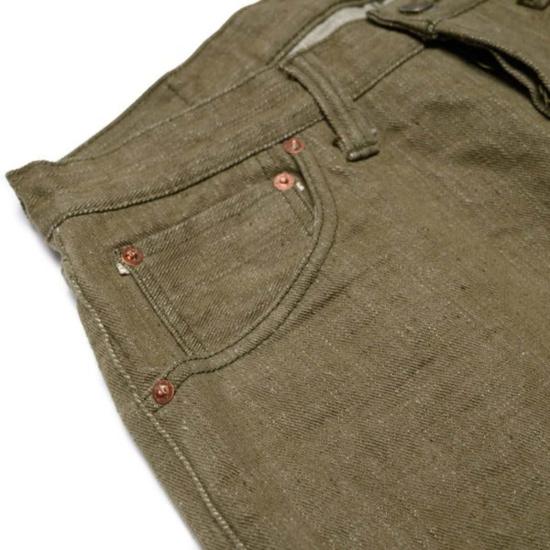  사무라이 진스 데님 팬츠 사무라이 진 S0150 Gnx "Uguisu" 17oz 셀비지 데님 레귤러 스트레이트 핏 - SAMURAI JEANS