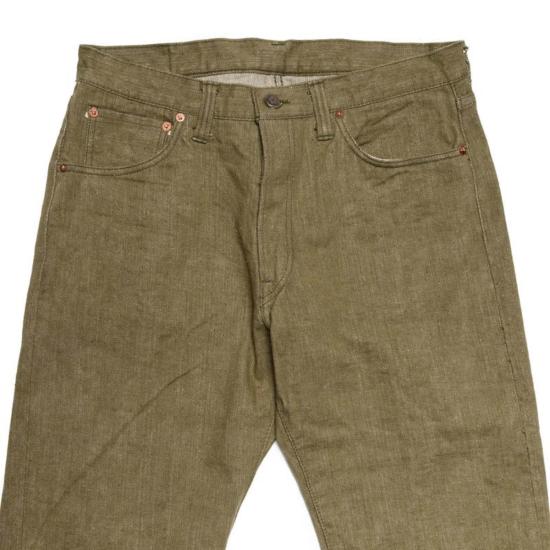  사무라이 진스 데님 팬츠 사무라이 진 S0150 Gnx "Uguisu" 17oz 셀비지 데님 레귤러 스트레이트 핏 - SAMURAI JEANS